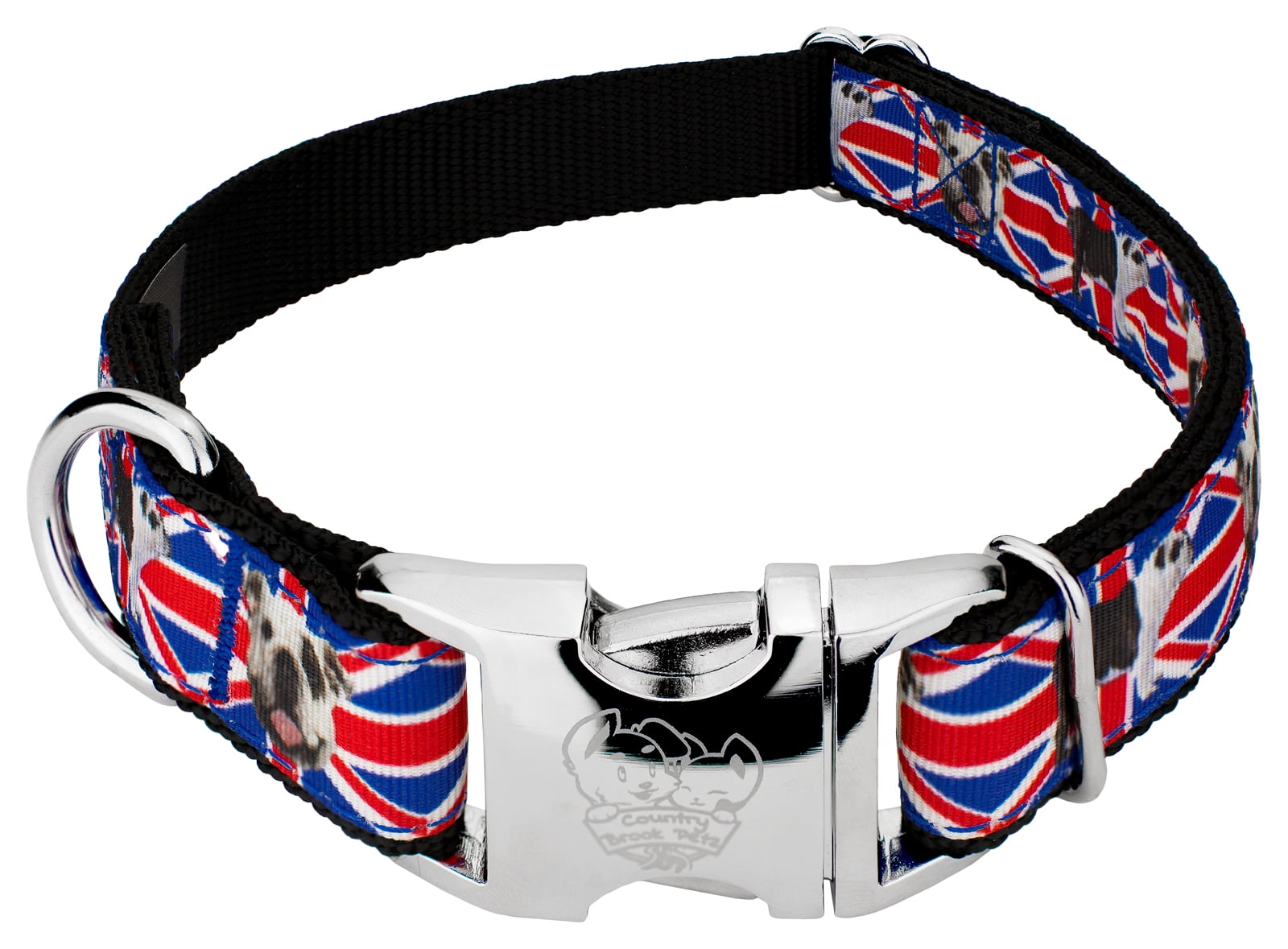 Country Brook Design Premium English Bulldog Union Jack Ribbon Dog