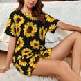 thumbnail image 4 of Sikiie Sunflower 6 Womens Pajama Sets Short Sleeve Top With Pants Sleepwear 2 Piece Lounge SetMedium, 4 of 6