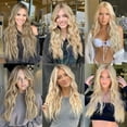 thumbnail image 6 of Invisible Wire Hair Extensions - 20 Inch Halo Hair Extensions Auburn Long Wavy Synthetic Hairpiece with Transparent Wire Adjustable Size, 4 Secure Clips for Women, 6 of 8