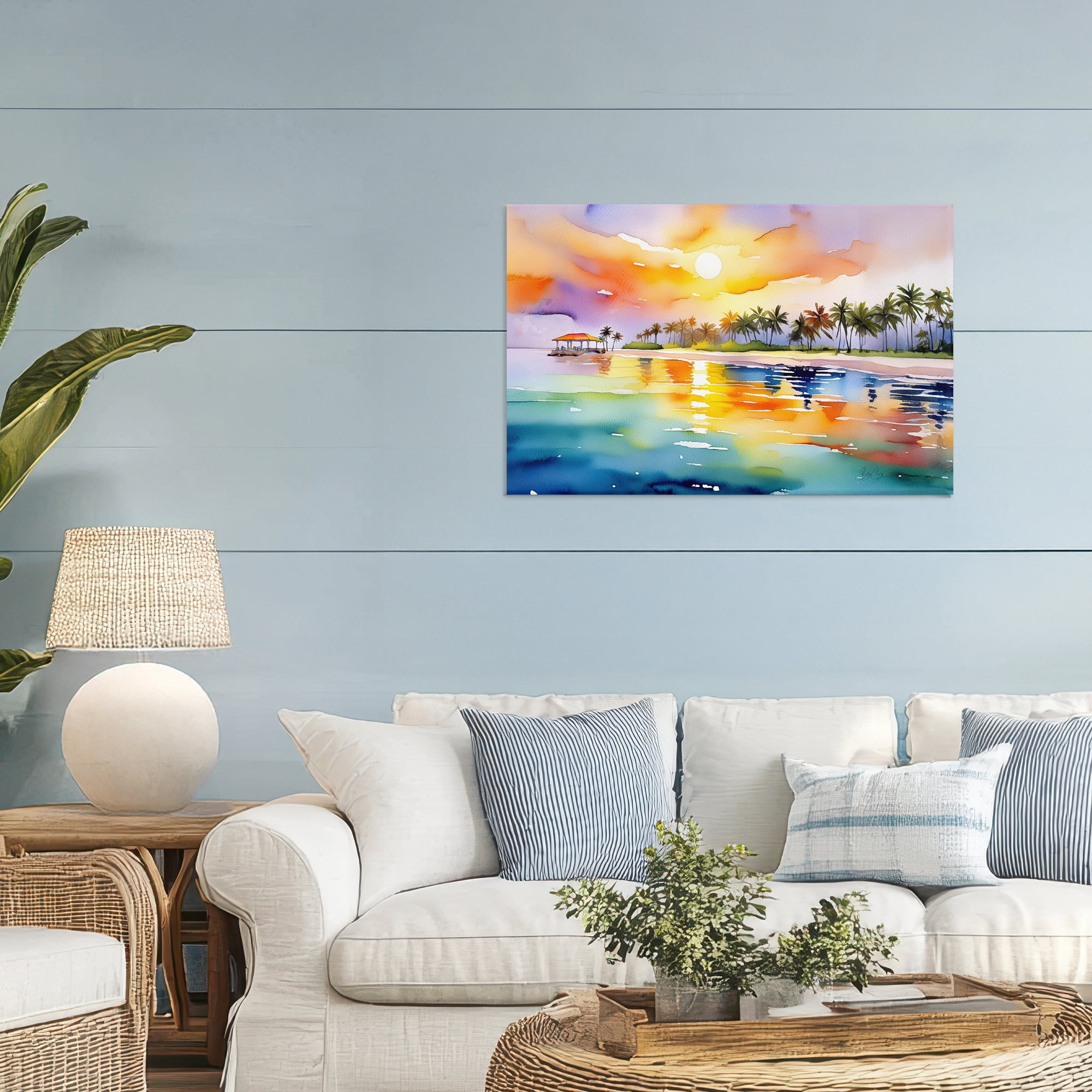 Stupell Industries Caribbean Calm Sunset Canvas Wall Art, design by Shelly Craig