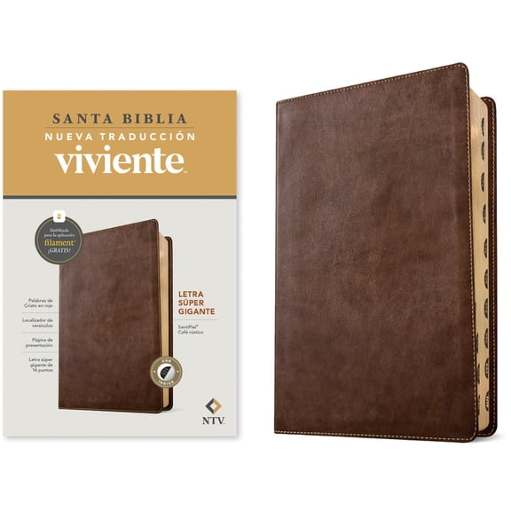 Biblia Letra SÃºper Gigante Ntv, Con Filament (Sentipiel, CafÃ© RÃºstico, Ãndice, Letra Roja), (Hardcover)