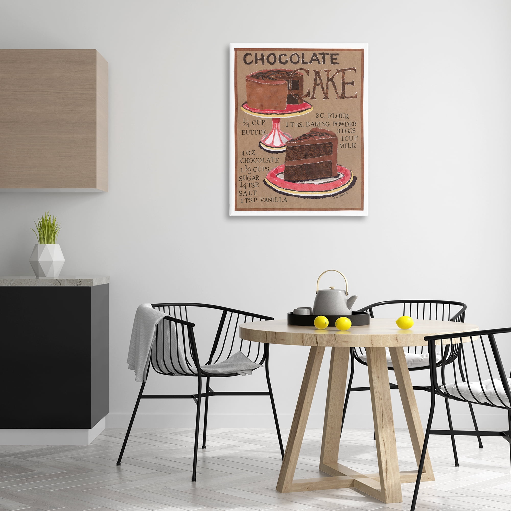Stupell Industries Chocolate Cake Recipe Food & Beverage Painting Gallery Wrapped Canvas Art Print Wall Art, 30 x 40