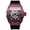 Black silicone-red shell-black surface, variant on Men's Tonneau Skeleton Quartz Watch, Luminous Waterproof Silicone Strap Racing Style