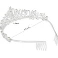 thumbnail image 3 of NAMZI Sparkling Crystal Princess Tiaras for Women Girl Crown Queen Headband Fashion Headpiece for Wedding Bride Bridal Prom Party Costume Hair Accessories Valentines Mothers Day Gifts, Purple B, 3 of 4