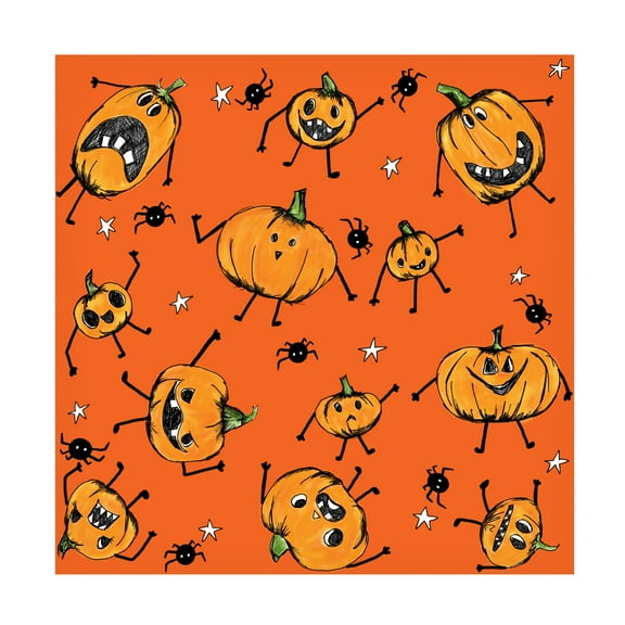 Canvas Wall Art - HUE and MI and Sangita 'Grumpy Pumpkins' Wall Art for Living Room, Bedroom, or Office Décor by Trademark Fine Art - 14 x 14 Inches