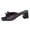 Black, variant on Bowknot Mules for Women Squared Open Toe Chunky Heeled Sandals Cute Color Block Slip on Slides for Summer Dressy White Size 6.5