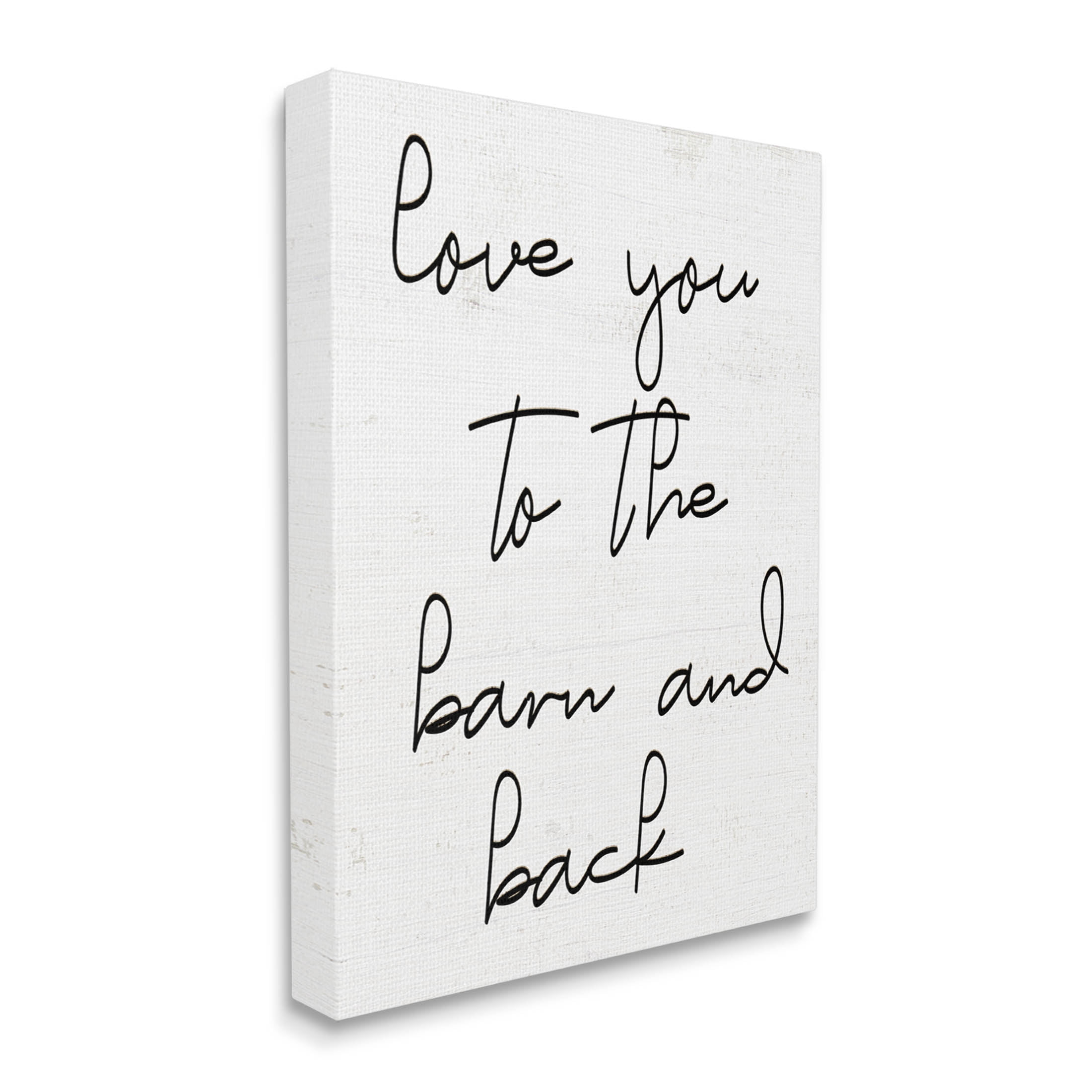 Love You Barn & Back Farmhouse Inspirational Graphic Art Gallery Wrapped Canvas Print Wall Art