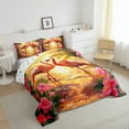 thumbnail image 4 of Erosebridal Couple Flamingo Bedding Full Comforter Set, Romantic Animals Down Comforter, Sunset Beach Decor, Ultra Soft 3pcs, 4 of 8