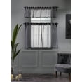 thumbnail image 5 of 3S Brother's Sheer Curtains Kitchen Valance Set of 3 Hanging Rod Pocket Window Valance Treatments Decorative Valances Tiers Café Curtains ( Grey 50"x14"Valance - 24"x30"Tiers), 5 of 6