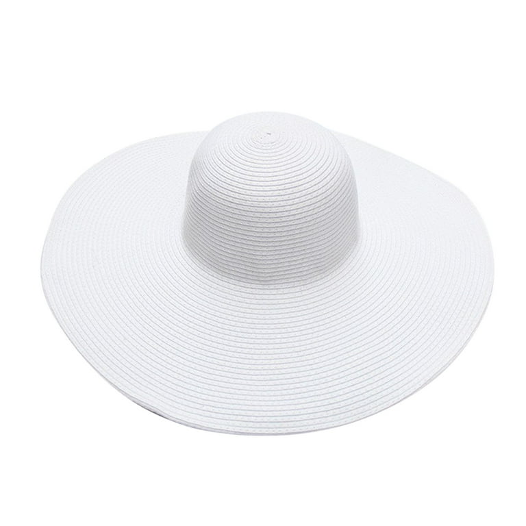 Baycosin Summer Hats For Women Wide Bongrace Women Straw Beach Hat Little  Girl Sun Cap Foldable Ladies Hats 