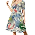 thumbnail image 2 of Vestido de noche de manga corta Vida en Color ropa de playa para mujer vestidos de novia vestidos sueltos con velo, 2 of 8