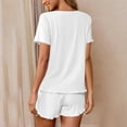 thumbnail image 6 of LIaqionyy Pajama Set for Women 2 Piece Short Sleeve Pjs Tops and Shorts Ribbed Knit Soft Sleepwear S-2XL, 6 of 6