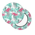 thumbnail image 2 of KLL Flamingo Round Bar Chair Cushion Cover 14 inch ,Bar Stool Protector with Elastic, Soft Washable, 2 of 6