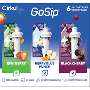 Cirkul GoSip Flavor Cartridge Variety Pack, 6-Pack (2 Berry Blue Punch, 2 Kiwi Berry, 2 Black Cherry)