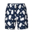 thumbnail image 4 of Lsque Mens Swim Trunks Swan Pattern - Bathing Suit Compression Liner - Beach Swim Shorts Swimwear - (S-3XL) - Stretch Quick Dry -3X-Large, 4 of 9