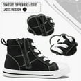 thumbnail image 6 of Kushyshoo Kids Canvas Sneakers Black High-Top Children Walking Shoes 1M, 6 of 7