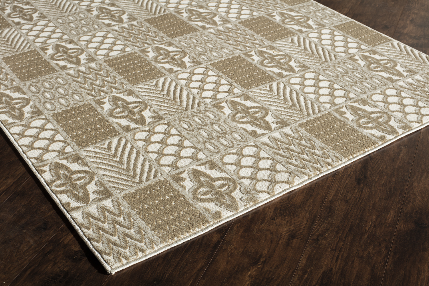Rugs America Riviera Oriental Transitional Area Rug, Beige