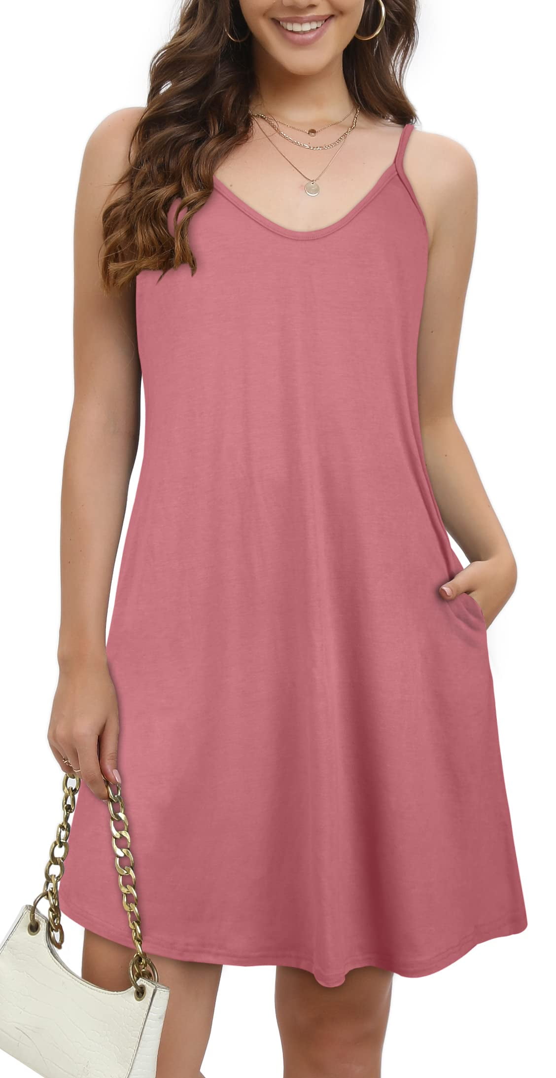 JOELLYUS Women's Summer Casual Beach Dresses Cover Up Floral V Neck