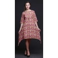 thumbnail image 5 of Bimba Brown Monstera Leaves Printed Tops For Women Asymmetric Kurti Summer Dress For Girls XXX-Large, 5 of 6