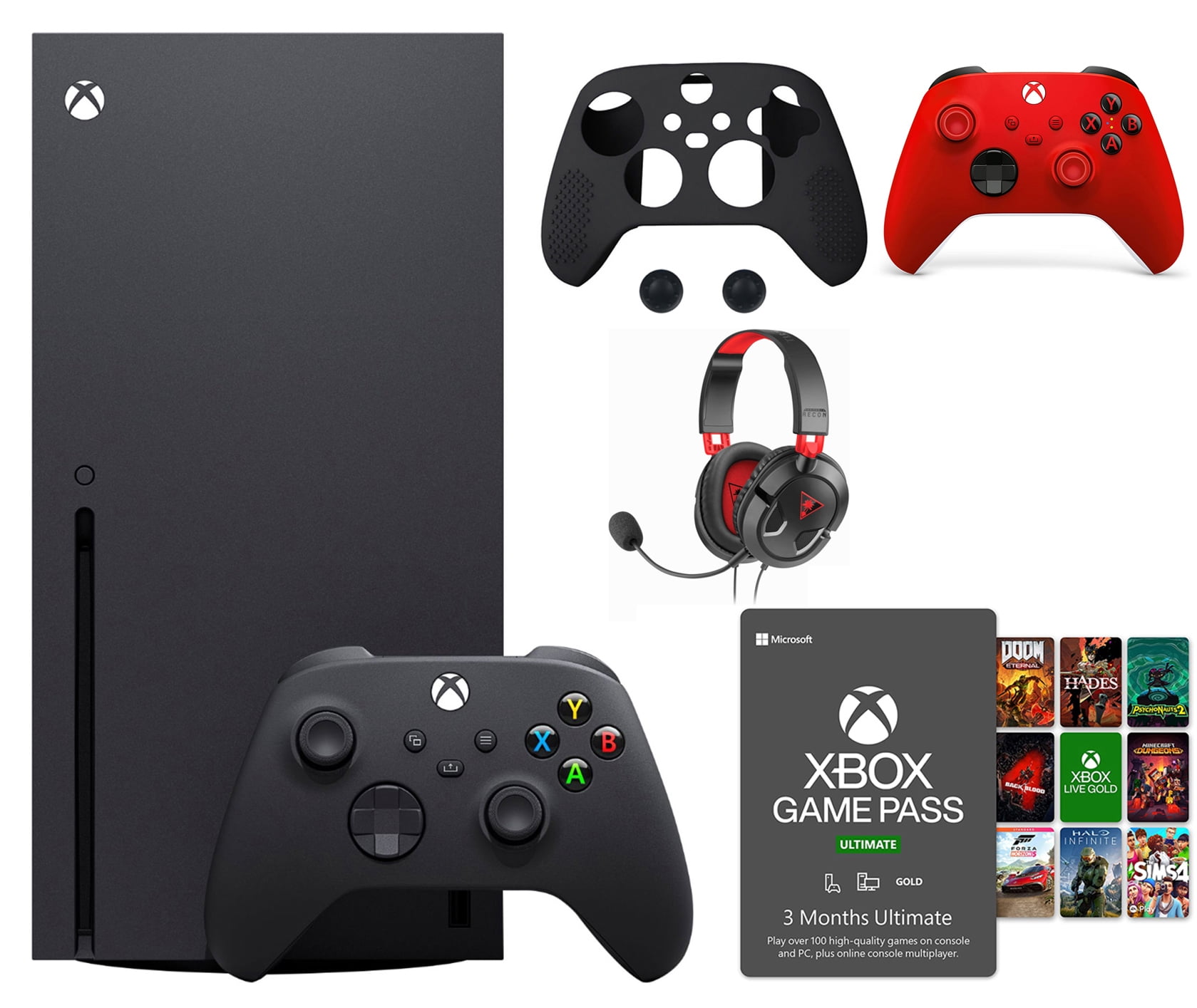 1679px x 1415px - Microsoft Xbox Series X Bundle, One Xbox Wireless Controllers, Xbox 3 Month  Game Pass Ultimate, Turtle Beach Ear Force Recon 50 Gaming Headset+  Mazepoly Accessories - Walmart.com