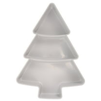 ITSELFER Creative Christmas Tree Shape Fruit Plate Household Plastic Nuts Snacks Plates Portable Dishes Serving Tray (Grey)