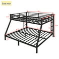 thumbnail image 3 of Metal Queen over King Bunk Bed with Ladders and Guardrails, Storage Bed Frame for Bedroom, No Box Spring Needed, Noise Free, Black, 3 of 9