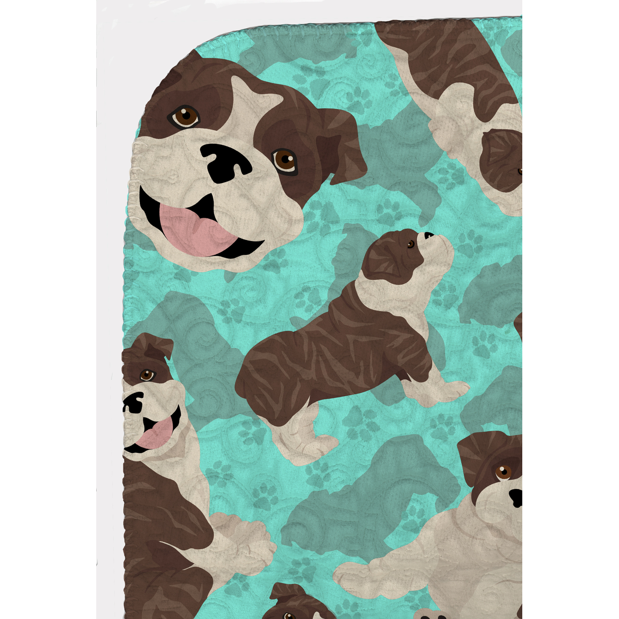 Carolines Treasures MLM1049LQB 50 x 60 in. Brindle English Bulldog Quilted Blanket, Blue