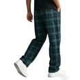 thumbnail image 4 of Migroa Mens Plaid Wide Leg Trousers Elastic Waist Loose Fit Casual Pants with Pockets, Lightweight Comfort Bottoms for Daily Wear And Outdoor Activities Blackish Green L, 4 of 9