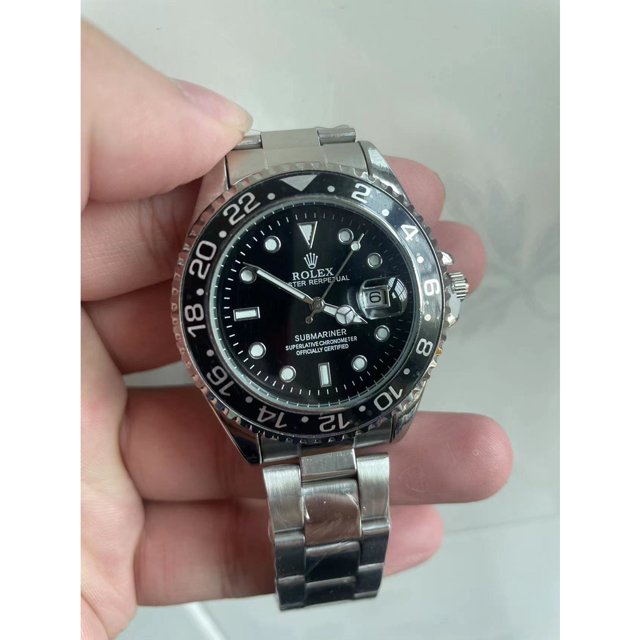 Reloj De Cuarzo Con Esfera Grande Simple Rolex De Acero Inoxidable Casual Para Hombre
