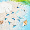 thumbnail image 5 of 50Pcs Fish Tail Charm Blue Mermaid Whale Dolphin Fishtail Sea Animals Ocean Alloy Enamel Pendants Silver Plated for Jewelry Making, 5 of 5