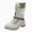 Grey, variant on Leozcaa Women's Winter Duck Boots Mid Calf Warm Insulated Plush Lined Waterproof Lace Up Snow Boots