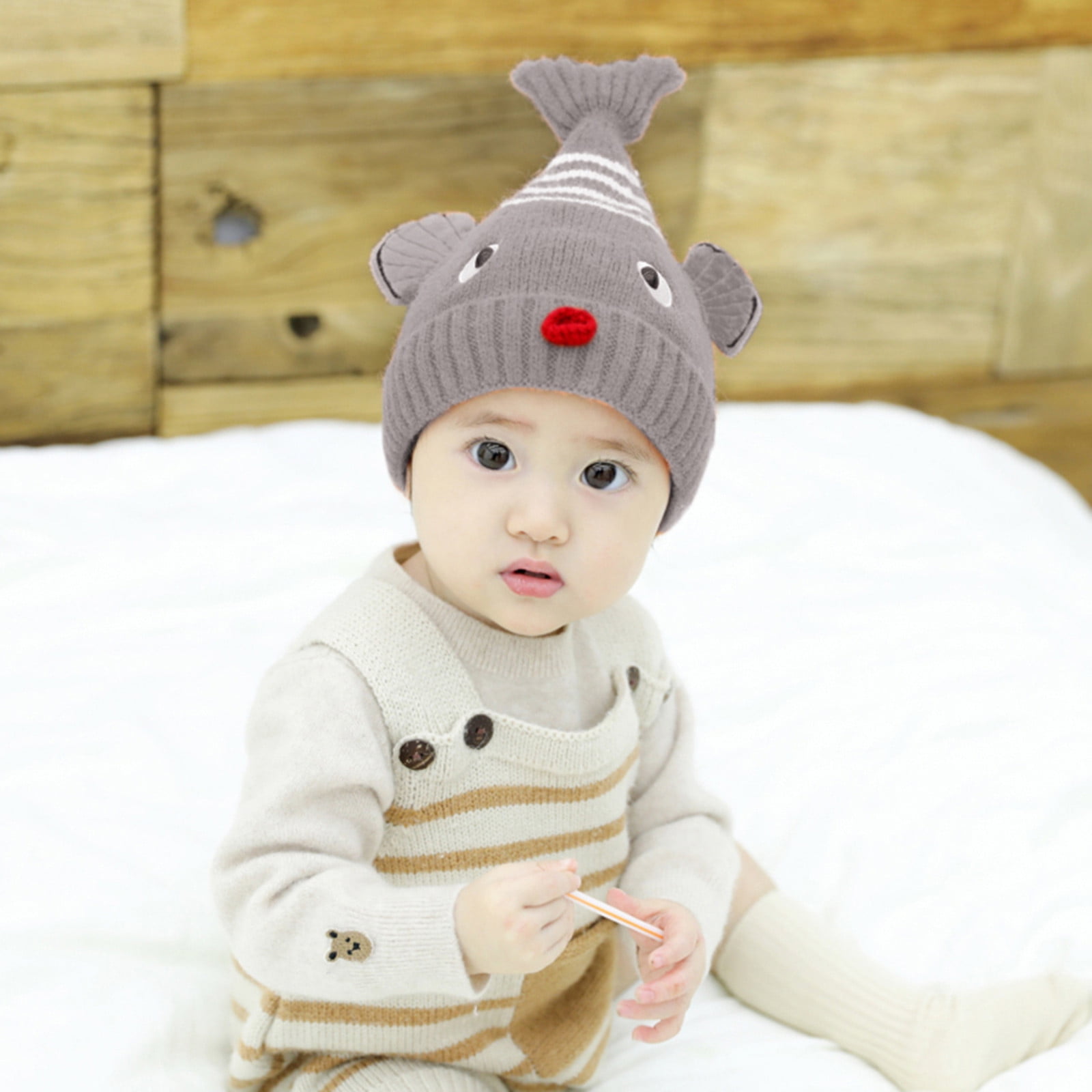 Baby Newborn Toddler Kid Girl Boy Winter Warm Cat Hat Beanie Earflap Knitted Cap 