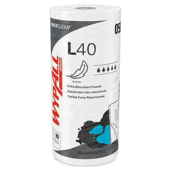 L40 Towels, Small Roll, 10.4 x 11, White, 70/Roll, 24 Rolls/Carton