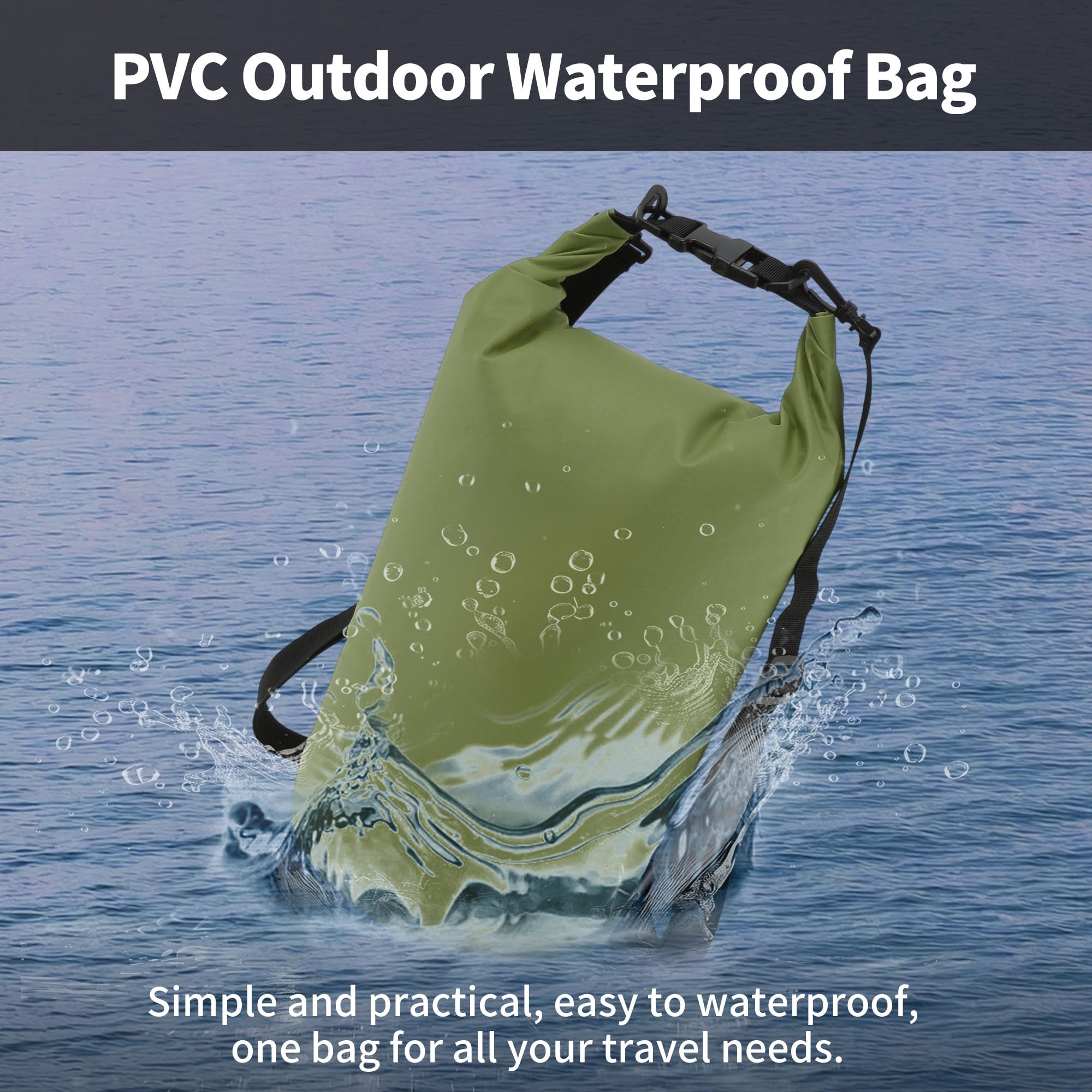 Unique Bargains Durable Waterproof Dry Bag Light Green