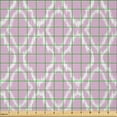 thumbnail image 2 of Ambesonne Ikat Fabric by the Yard Microfiber, Pastel Toned Trefoil Motifs, 10 Yards, Lilac White, 2 of 2