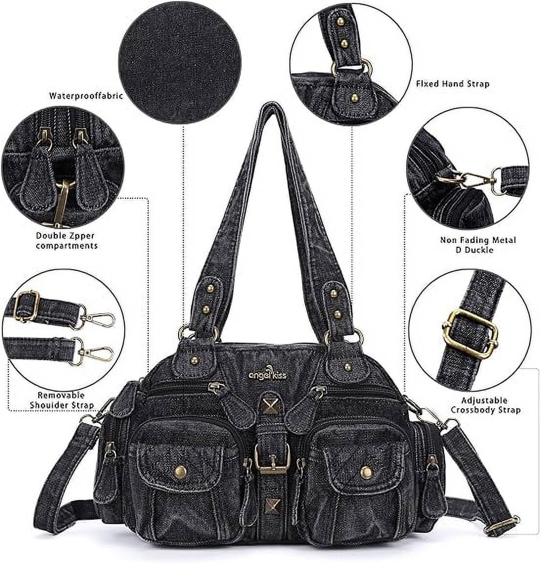 Angel Kiss Small Hobo Purses for Women Soft Vegan Leather Shoulder Bags with Crossbody Adjustable Strap