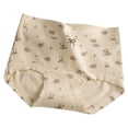thumbnail image 5 of WEIWEN Seamless Underwear for Women Soft Breathable Bowknot Ribbed High Waist Cotton Crotch Panties Lifting Full Coverage Briefs Women's Underwear #01-Beige, XL, 5 of 5