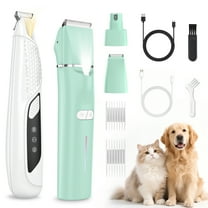 Dog Grooming Kit, Dog Clippers for Grooming for Thick Curly Coats, Professional Pet Hair Shaver Paw Trimmer Cordless Rechargeable Low Noise for Dogs Cats Animals Face Ear