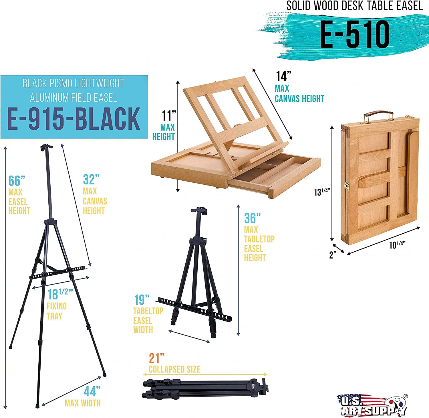 133-Piece Artist Painting Kit - Aluminum & Wood Easel, 24 Each (Acrylic, Oil, Watercolor Paints), 8 Canvases, 44 Brushes, 4 Paint Sketch Pads Kits for Adults, Gift Set