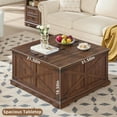 thumbnail image 2 of Joaxswe Coffee Table Set, Coffee Table & Two Bedside Table, Modern 3-Piece Living Room Nightstand Table Set, Brown, 2 of 10