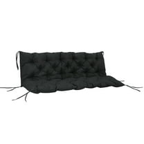 YYAo Outdoor Chair Cushions, Waterproof Outdoor Seat Pads, 59" x 38" Tufted Bench Cushion for Outdoor Furniture, 3-Seater Replacement, Black