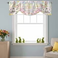 thumbnail image 2 of Happy Easter Tie Up Valances Curtain, Cute Bunny Easter Egg Flower Butterfly Colorful Plaid Adjustable Rod Pocket Short Window Treatment Tie Up Curtains Valances for Kitchen Bathroom 42x18 Inches, 2 of 9