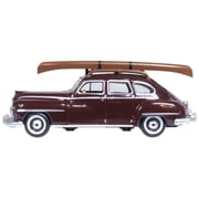 1946 DeSoto Suburban with Roof Rack and Canoe Royal Maroon 1/87 (HO) Scale Diecast Model Car by Oxford Diecast