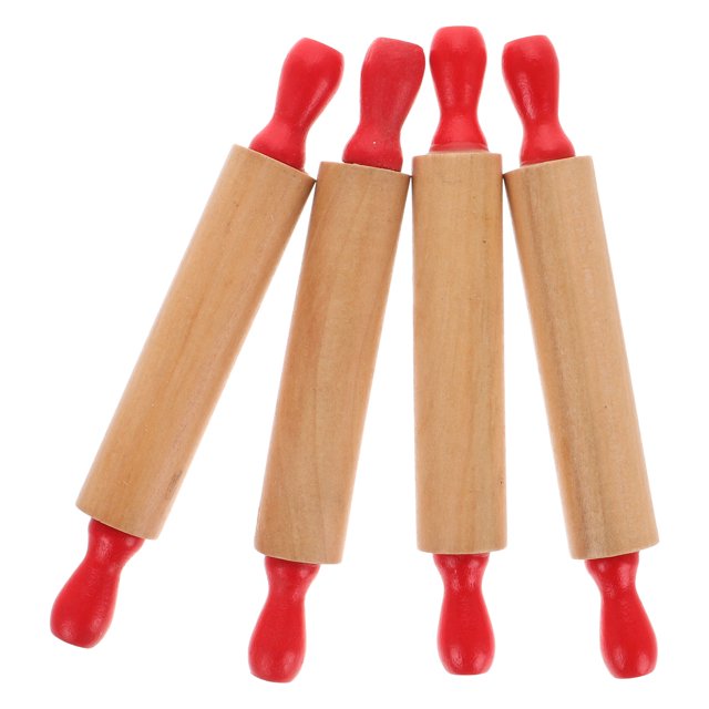 Phenofice 4pcs Small Roller Children Baking Toy Assorted Color Cookie Pressing Baking Tool