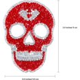 thumbnail image 4 of Parches para planchar, parche de reparación con apliques de calavera y diamantes de imitación para ropa, adorno, pantalones vaqueros, sombreros, bolsos, accesorios (calavera), 4 of 4