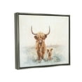 thumbnail image 3 of Stupell Highland Cattle & Baby Calf Rural Animals & Insects Painting Gray Floater Framed Art Print Wall Art, 3 of 6