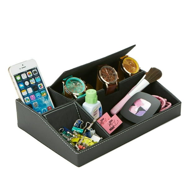 Mind Reader 4 Compartment Office Storage Tray Table Desk Organizer