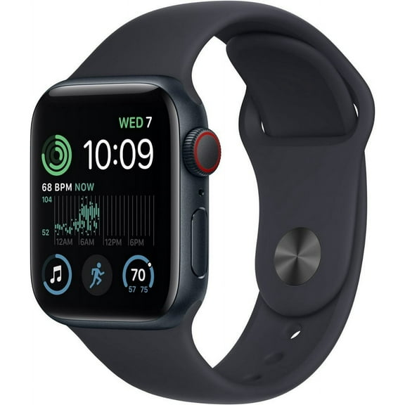 Restored Apple Watch SE (2nd Gen) GPS + Cellular 40mm Midnight Aluminum Case with Midnight Sport Band - M/L (Refurbished)