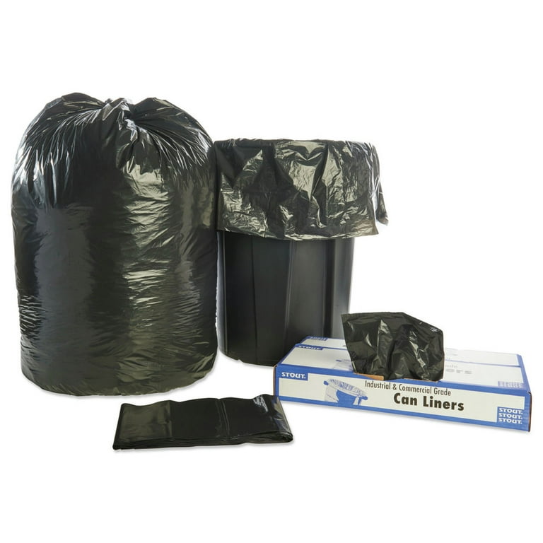 Commercial trash bags 60 gallon 38x60 1.5 mil case of 100