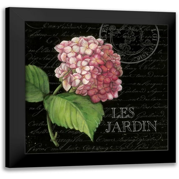 Poloson, Kimberly 12x12 Black Modern Framed Museum Art Print Titled - Les Jardin Geranium Sq.